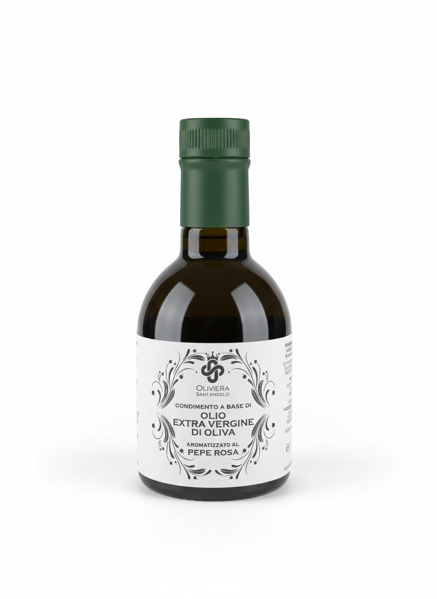 OLIO EXTRA VERGINE DI OLIVA 2024 AL PEPE ROSA LT 0,25